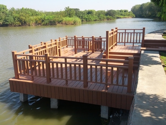 High Durability WPC Solid Decking 8 Standard Colors Install Easily