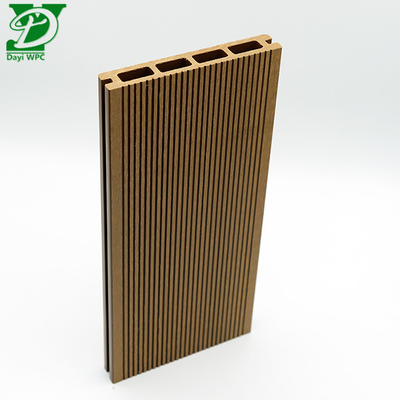 3D Embossed WPC Hollow Decking Outdoor Flooring